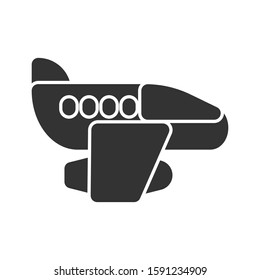 Icon airplane in glyph style. vector illustration and editable stroke. Isolated on white background.