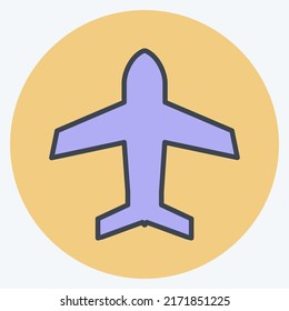 Icon Airplane mode. suitable for Mobile Apps symbol. color mate style. simple design editable. design template vector. simple symbol illustration