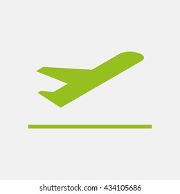 icon of Airplane on Light Gray background. Eps-10.