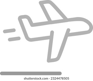 Icon of an airplane taking off.