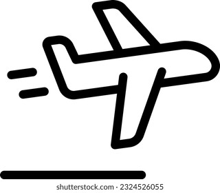 Icon of an airplane taking off.