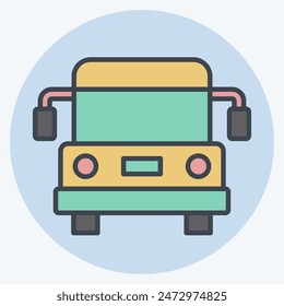 Icon Airport Bus. related to Airport symbol. color mate style. simple design illustration