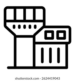 Symbol eines Flughafenleitturms, der den Flugverkehr für ein sicheres und effizientes Reiseerlebnis verwaltet