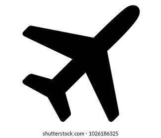 icon airport fly symbol vector sign plane airline fly air black