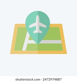 Icon Airport Location. related to Airport symbol. flat style. simple design illustration