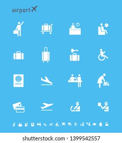 Icon airport set. Vector illustrations with trip simbols.