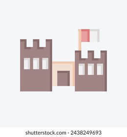 Icon Al Zubarah Archaeological Site. related to Qatar symbol. flat style. simple design illustration.