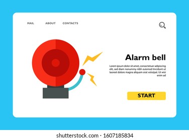 Icon of alarm bell. Prevention, emergency, warning. Fire fighting concept. Can be used for topics like danger, alarm, safety