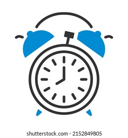 Icon Of Alarm Clock. Editable Bold Outline With Color Fill Design. Vector Illustration.