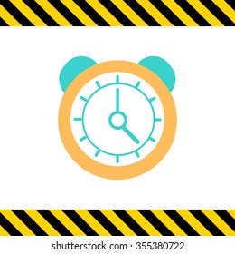 Icon of alarm clock in square
