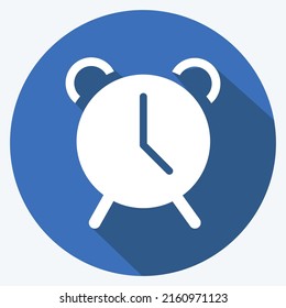 Icon Alarm. suitable for Mobile Apps symbol. long shadow style. simple design editable. design template vector. simple symbol illustration