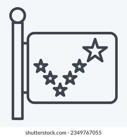 Icon Alaska Flag. related to Alaska symbol. line style. simple design editable. simple illustration