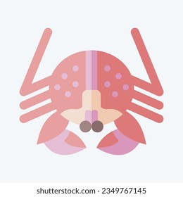 Icon Alaskan King Crab. related to Alaska symbol. flat style. simple design editable. simple illustration