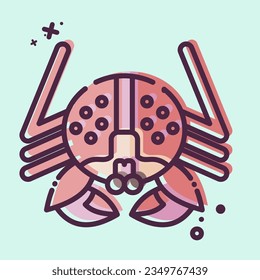 Icon Alaskan King Crab. related to Alaska symbol. MBE style. simple design editable. simple illustration