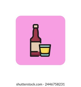 Icon of alcoholic beverage. Rum, brandy, whiskey. Whiskey and bar concept. Can be used for topics like pub, restaurant, party.