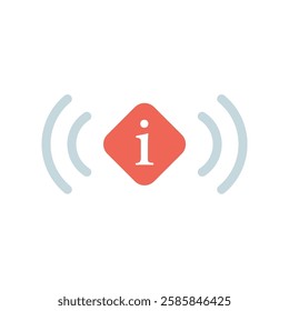 Icon a alert info, isolated against a clean background.