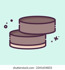 Icon Alfajor. related to Argentina symbol. MBE style. simple design editable. simple illustration