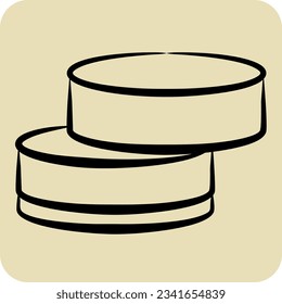 Icon Alfajor. related to Argentina symbol. hand drawn style. simple design editable. simple illustration