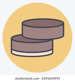 Icon Alfajor. related to Argentina symbol. color mate style. simple design editable. simple illustration