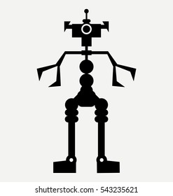 icon alien robot vector, retro robot, vector robot silhouette 