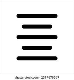  An icon for "Align Center," aligning text or objects in the center of a design space.