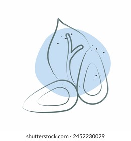 Icon Almond. related to Healthy Food symbol. Color Spot Style. simple design illustration