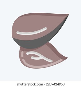 Icon Almond. suitable for Nuts symbol. flat style. simple design editable. design template vector. simple illustration