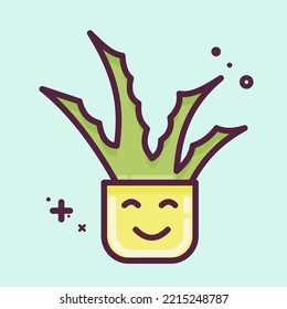 Icon Aloe Vera. suitable for Garden symbol. MBE style. simple design editable. design template vector. simple illustration