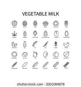 Icon Of Alternative Milk Line In A Simple Style. Milk Of Vegetable Origin. Vector sign in a simple style isolated on a white background. Original size 64x64 pixels.