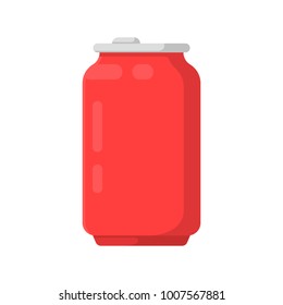 Icon Aluminum soda tin bank in flat style