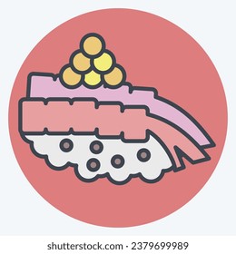 Icon Amaebi. related to Sushi symbol. color mate style. simple design editable. simple illustration