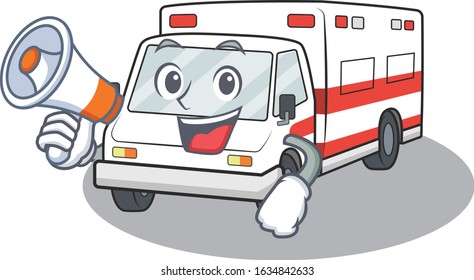 An icon of ambulance having a megaphone