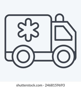 Icon Ambulance. related to Emergency symbol. line style. simple design illustration