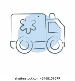 Icon Ambulance. related to Emergency symbol. Color Spot Style. simple design illustration