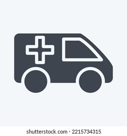 Icon Ambulance. suitable for Automotive symbol. glyph style. simple design editable. design template vector. simple illustration
