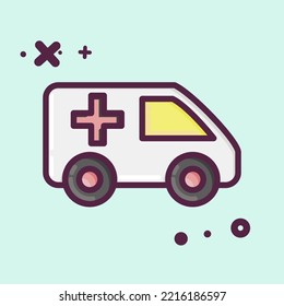 Icon Ambulance. suitable for Automotive symbol. MBE style. simple design editable. design template vector. simple illustration