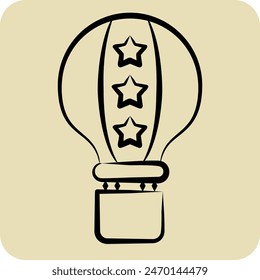 Icon America Air Ballon. related to America symbol. hand drawn style. simple design illustration