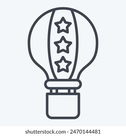 Icon America Air Ballon. related to America symbol. line style. simple design illustration