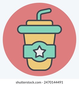 Icon America Drink. related to America symbol. color mate style. simple design illustration