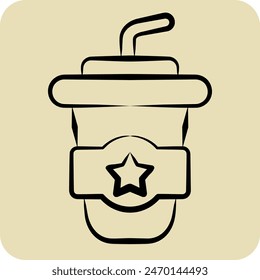 Icon America Drink. related to America symbol. hand drawn style. simple design illustration