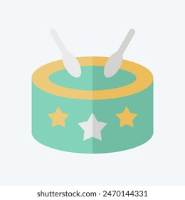 Icon America Drum. related to America symbol. flat style. simple design illustration