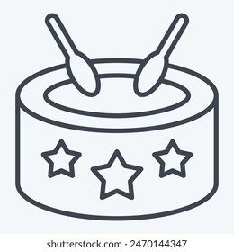 Icon America Drum. related to America symbol. line style. simple design illustration