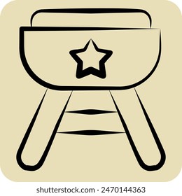 Icon America food. related to America symbol. hand drawn style. simple design illustration