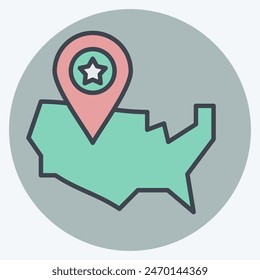 Icon America Map. related to America symbol. color mate style. simple design illustration