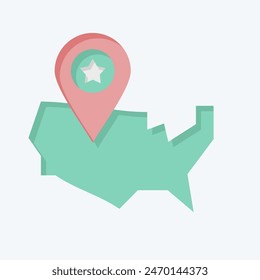 Icon America Map. related to America symbol. flat style. simple design illustration