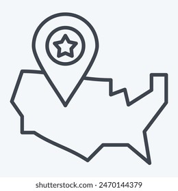 Icon America Map. related to America symbol. line style. simple design illustration