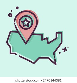 Icon America Map. related to America symbol. MBE style. simple design illustration