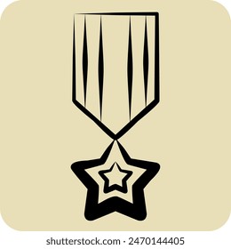 Icon America Millitary Badge. related to America symbol. hand drawn style. simple design illustration