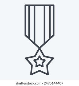 Icono America Insignia Militar. relacionado con el símbolo de América. estilo de línea. ilustración de diseño simple