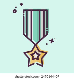 Icono de Insignia Militar de Estados Unidos. relacionado con el símbolo de Estados Unidos. Estilo MBE. ilustración de diseño simple